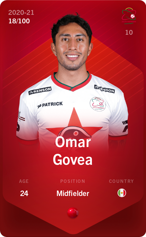 Sorare - Sorare Official - Omar Govea 2020-21 • Rare 18/100 - NFT # 1206562618616348282344540767304374037959221271212820335805035705471454233796