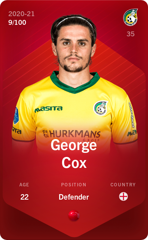 Sorare - Sorare Official - George Cox 2020-21 • Rare 9/100 - NFT # 78695712686498023503224538309280215452473005534345580662072053783853013814235