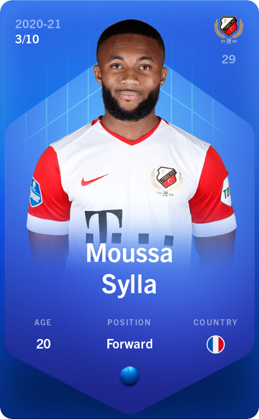Sorare - Sorare Official - Moussa Sylla 2020-21 • Super Rare 3/10 - NFT # 14745302551158565037847361239180836188816230713929364317817036666636765806598