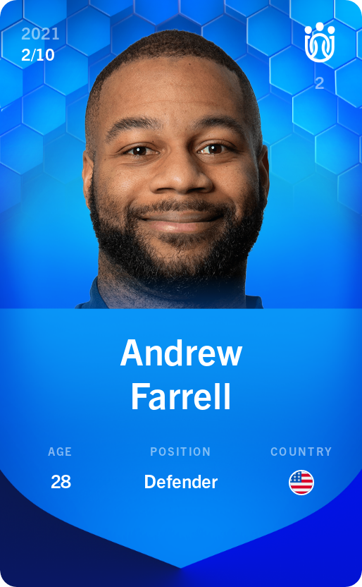 Sorare - Sorare Official - Andrew Farrell 2021-22 • Super Rare 2/10 - NFT # 58354882251636934310604094831414023474407158376285808218050067318141741433838