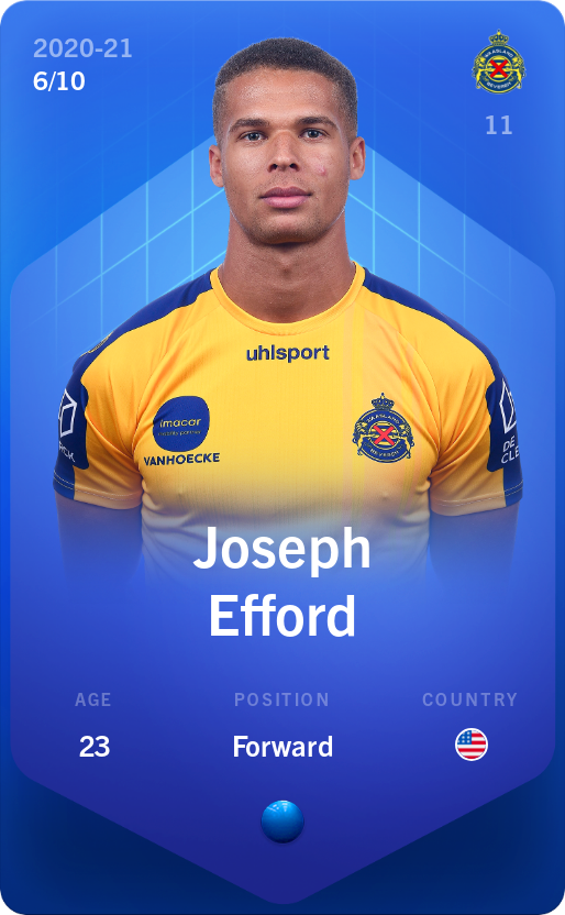 Sorare - Sorare Official - Joseph Efford 2020-21 • Super Rare 6/10 - NFT # 86117442900750927322403545521722483127793513407904517276401176145927068954030