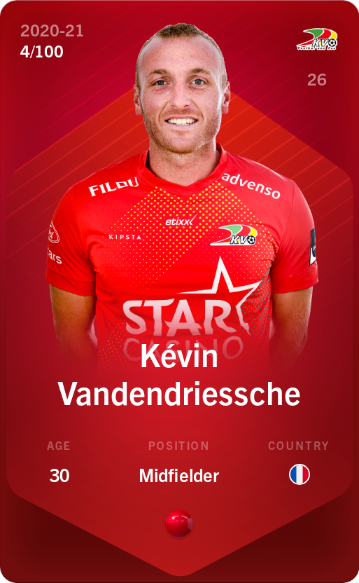 Sorare - Sorare Official - Kévin Vandendriessche 2020-21 • Rare 4/100 - NFT # 1714862764487996790460074369542862959805887393560827957273357428833297569452