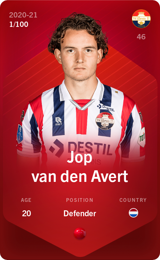 Sorare - Sorare Official - Jop van den Avert 2020-21 • Rare 1/100 - NFT # 13825147960876265602415035466607025350250565365634010511625350567936670129335