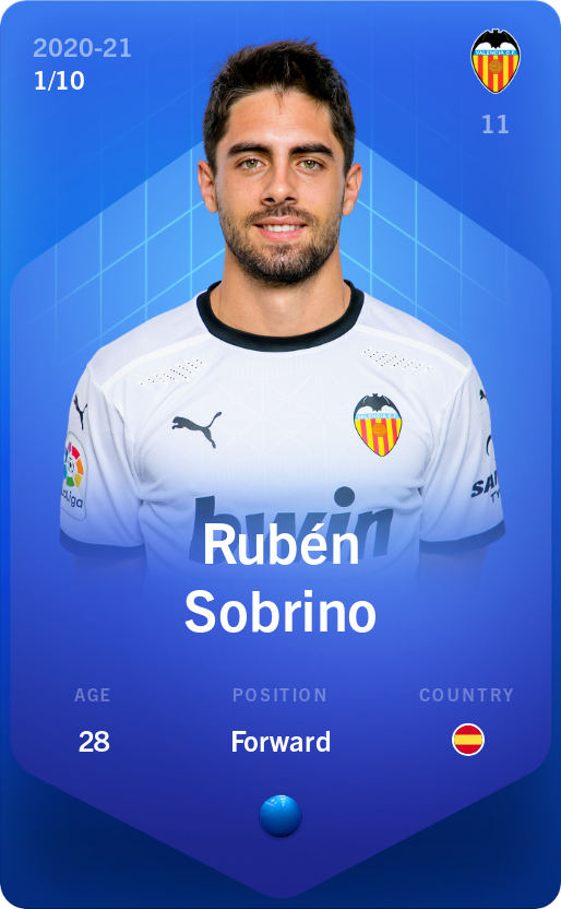 Sorare - Sorare Official - Rubén Sobrino 2020-21 • Super Rare 1/10 - NFT # 66855052054382438011491094030468028005642451976238373799928066341639577021992
