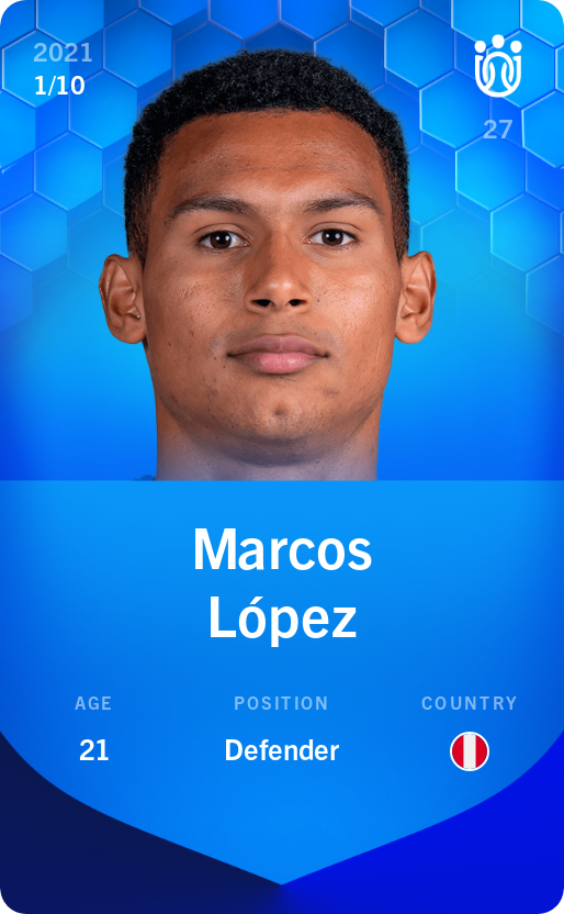 Sorare - Sorare Official - Marcos López 2021-22 • Super Rare 1/10 - NFT # 99449572792331326903212433863444094716367050718104363213433979231010121576969