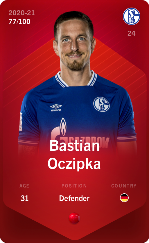 Sorare - Sorare Official - Bastian Oczipka 2020-21 • Rare 77/100 - NFT # 41191908162871335912134263955821365457950071232304599527154946673298696781556