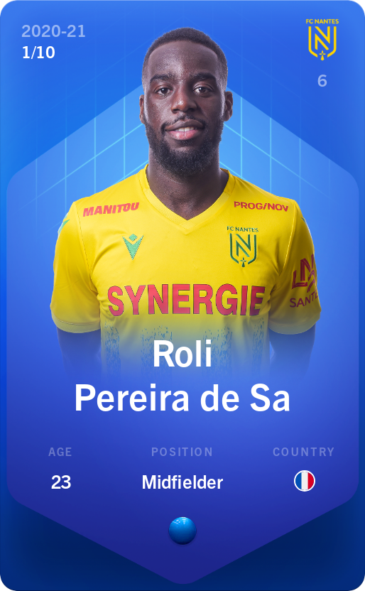 Sorare - Sorare Official - Roli Pereira de Sa 2020-21 • Super Rare 1/10 - NFT # 72577384886608774162974561814899721381637300867219002917969977836413035357122