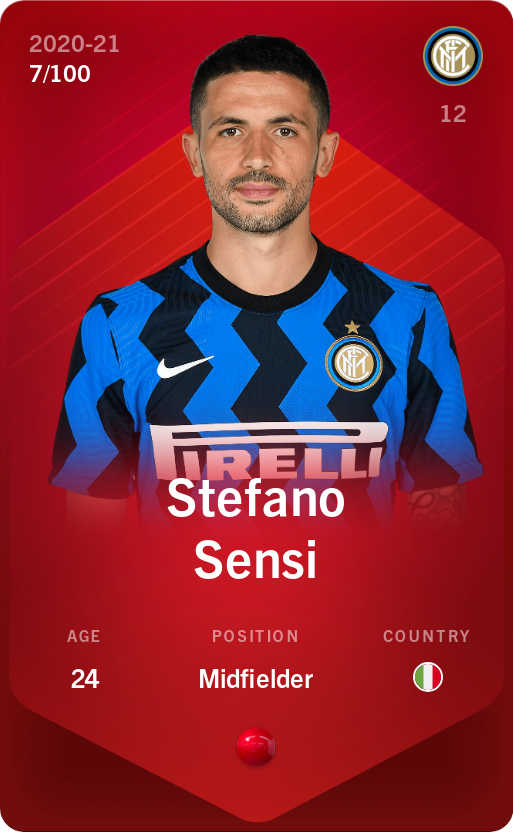 Sorare - Sorare Official - Stefano Sensi 2020-21 • Rare 7/100 - NFT # 110829800727877596068244091642712585016495968038480333213076034704020510621332