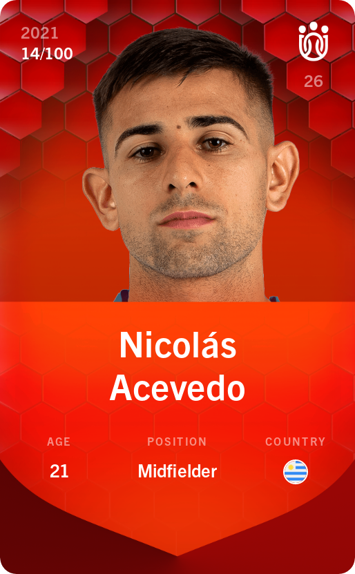 Sorare - Sorare Official - Nicolás Acevedo 2021-22 • Rare 14/100 - NFT # 111606418350455835842481739029433798386110549974136871579238042921253033146980