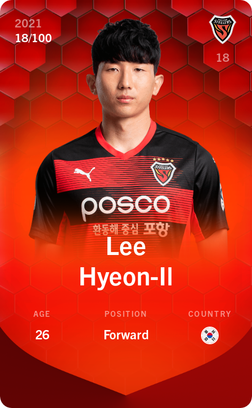 Sorare - Sorare Official - Lee Hyeon-Il 2021-22 • Rare 18/100 - NFT # 104049615529066700537727105530091751160435529272173417936072499014881904647753