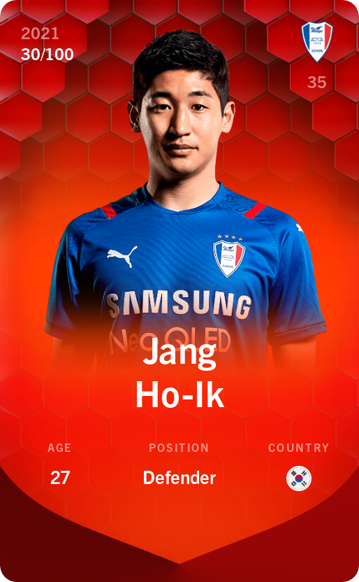 Sorare - Sorare Official - Jang Ho-Ik 2021-22 • Rare 30/100 - NFT # 37640478502922131669977268976318288231677499112798479913317003332478119756059