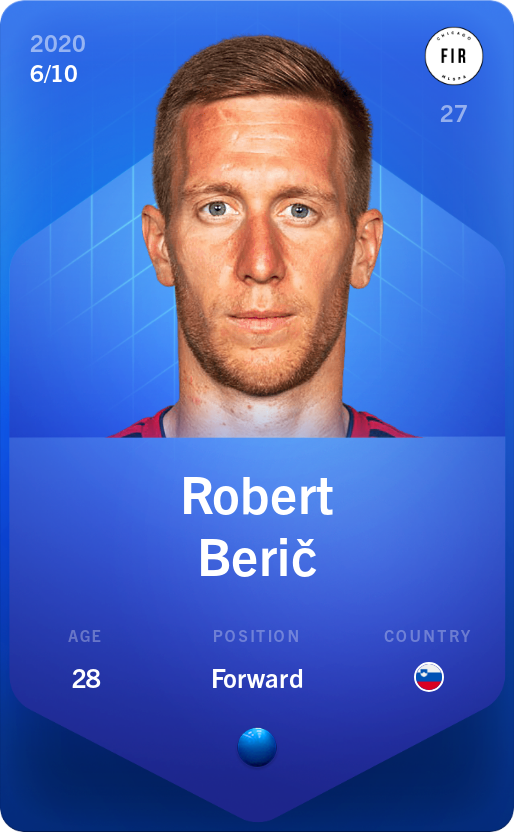 Sorare - Sorare Official - Robert Berič 2020-21 • Super Rare 6/10 - NFT # 83243326577642530529123420529847062397028309606278381584193960084394689313753