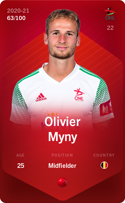 Sorare - Sorare Official - Olivier Myny 2020-21 • Rare 63/100 - NFT # 67745076626479921890827517606582982222919729961271977868767443363465722873516
