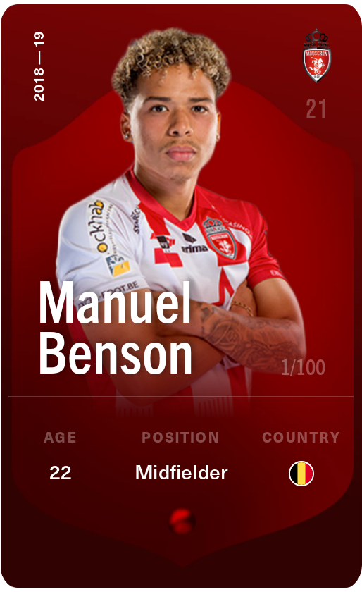 Sorare - Sorare Official - Manuel Benson 2018-19 • Rare 1/100 - NFT # 18243574107789537120944874472755628804882172131714131772301567473814851118436