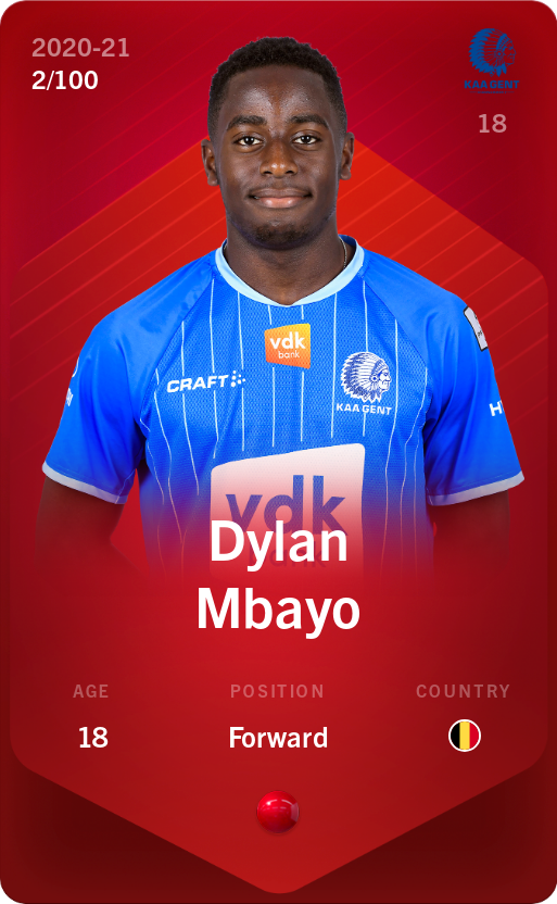 Sorare - Sorare Official - Dylan Mbayo 2020-21 • Rare 2/100 - NFT # 40253874309114609663578859462786504928096797354148011253993889627265096078378