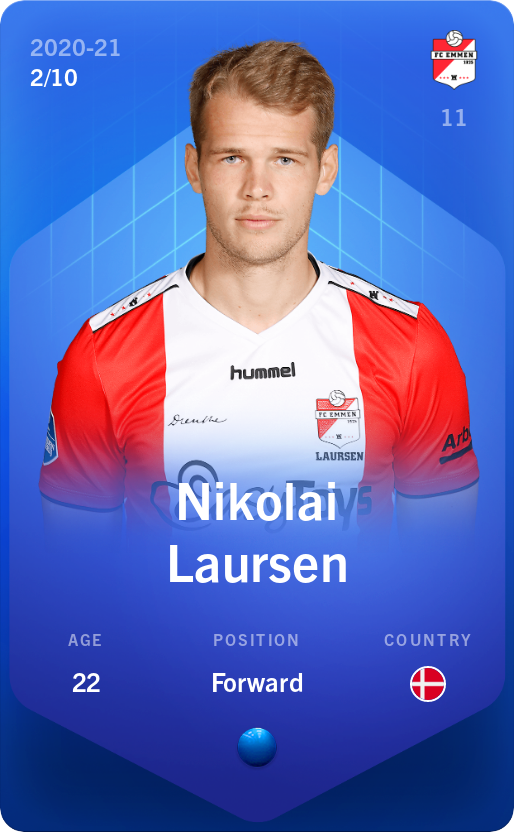 Sorare - Sorare Official - Nikolai Laursen 2020-21 • Super Rare 2/10 - NFT # 50952849806264794895787241432121578760384321488323641012076181069114901443943