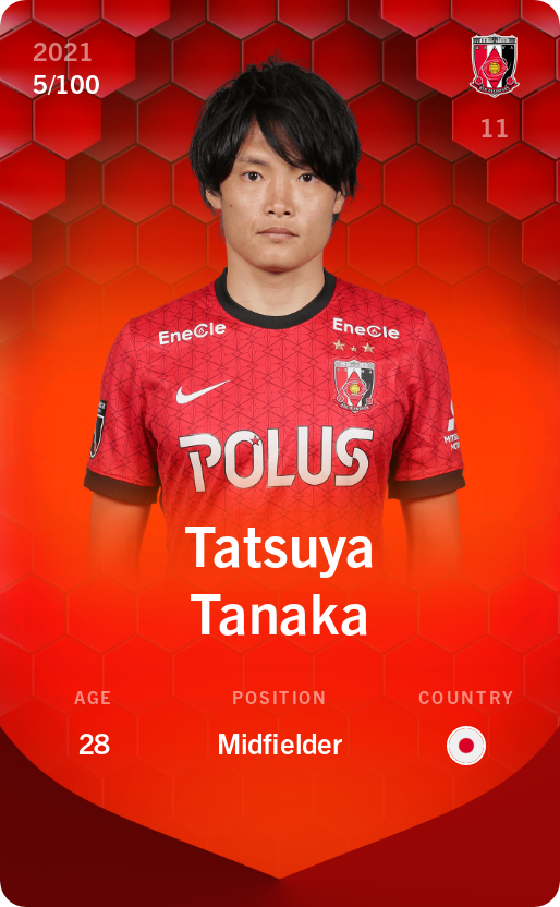 Sorare - Sorare Official - Tatsuya Tanaka 2021-22 • Rare 5/100 - NFT # 72176520923711124875583944824009694522244459935267893028584941032302503171008