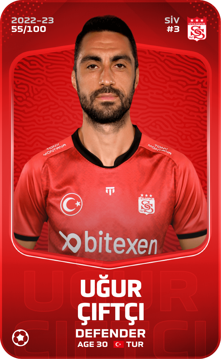 Sorare - Sorare Official - Uğur Çiftçi 2022-23 • Rare 55/100 - NFT # 54318947145906240109533641762259446725407598031832848684703019239064218752352