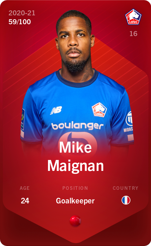 Sorare - Sorare Official - Mike Maignan 2020-21 • Rare 59/100 - NFT # 36407423012045852958693945988151529879367814606315333442867384635893092620951