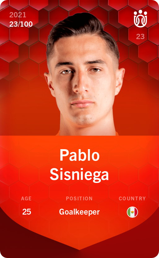 Sorare - Sorare Official - Pablo Sisniega 2021-22 • Rare 23/100 - NFT # 32873169822560896539809266267273899097162885616116123199379672038098238909574