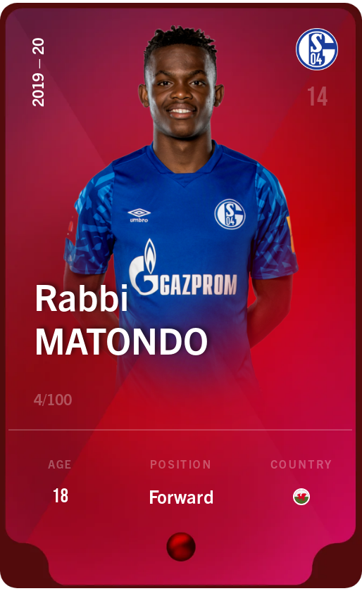 Sorare - Sorare Official - Rabbi Matondo 2019-20 • Rare 4/100 - NFT # 79159627879898636407851552283530207805336481655890521470801351953812697464650