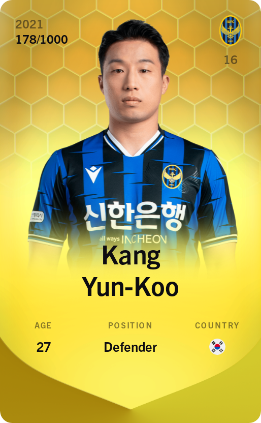 Sorare - Sorare Official - Kang Yun-Koo 2021-22 • Limited 178/1000 - NFT # 45599550566755149984607712401465553170275417704949434640053893899323683557076