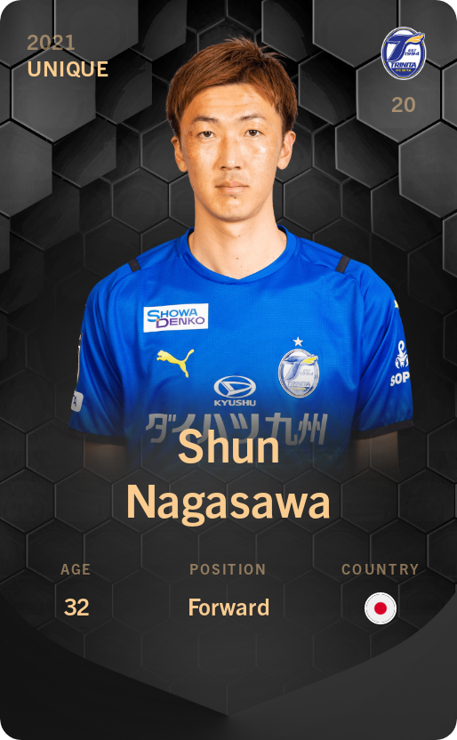 Sorare - Sorare Official - Shun Nagasawa 2021-22 • Unique - NFT # 98769903311352835289026786382928734774534853857739536894046409933483265854340