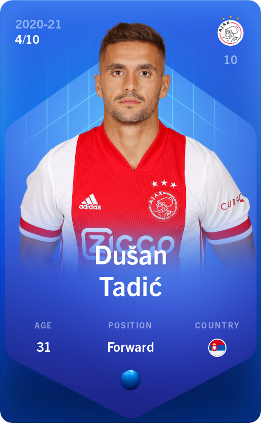 Sorare - Sorare Official - Dušan Tadić 2020-21 • Super Rare 4/10 - NFT # 103939897892023131647591994689834148866324605320706593001896606198508942716639