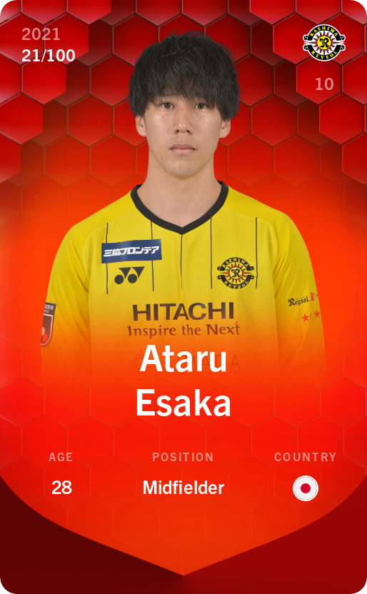 Sorare - Sorare Official - Ataru Esaka 2021-22 • Rare 21/100 - NFT # 106390957243094351105717884017538729060421835065410409240927831374875272865171