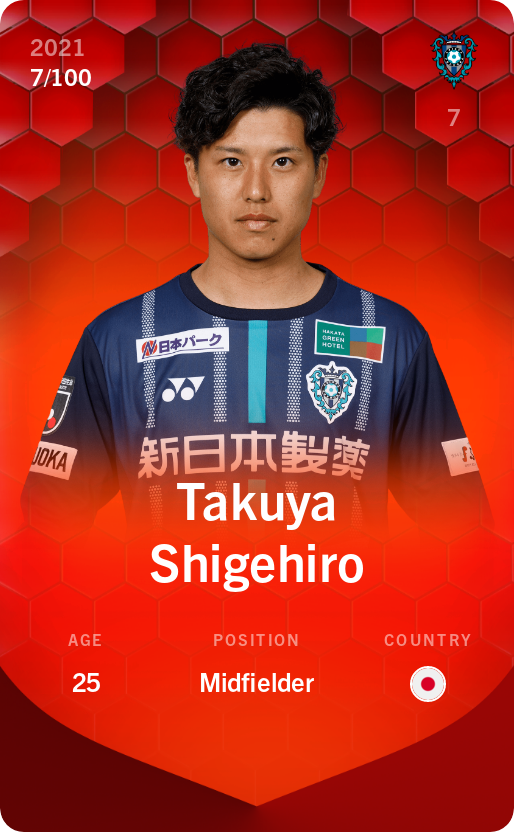 Sorare - Sorare Official - Takuya Shigehiro 2021-22 • Rare 7/100 - NFT # 83479971002456579143990798527474872665578628962369901681921909056968868495774