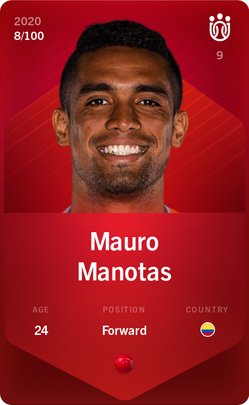 Sorare - Sorare Official - Mauro Manotas 2020-21 • Rare 8/100 - NFT # 84950319499286927016938758832377262624590061075452340032576905056918163769626