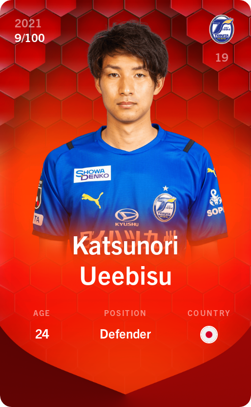 Sorare - Sorare Official - Katsunori Ueebisu 2021-22 • Rare 9/100 - NFT # 77499129698889538930228073683404568713031241320488246358622632141220786263623