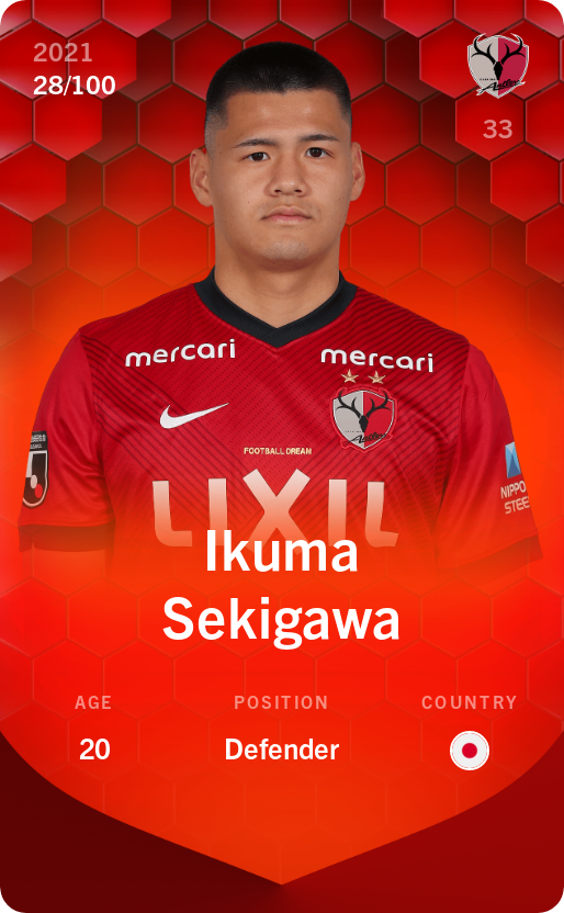Sorare - Sorare Official - Ikuma Sekigawa 2021-22 • Rare 28/100 - NFT # 49308369826716290379342609671223891494212186650698702244943436313443207286901