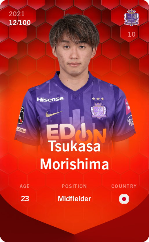 Sorare - Sorare Official - Tsukasa Morishima 2021-22 • Rare 12/100 - NFT # 2354852980215928367909822597437320248894836057746544416169295566921476987364