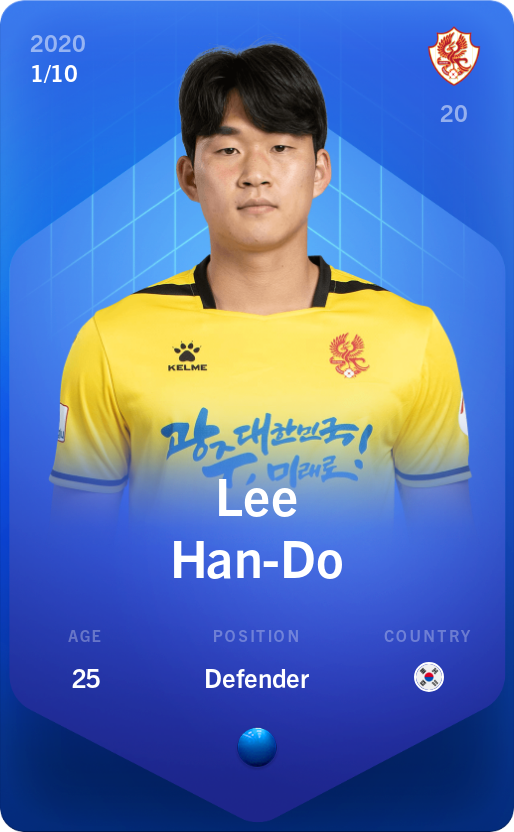 Sorare - Sorare Official - Lee Han-Do 2020-21 • Super Rare 1/10 - NFT # 76504105014877145915454974492802149153108173140422107913131673952735795617252
