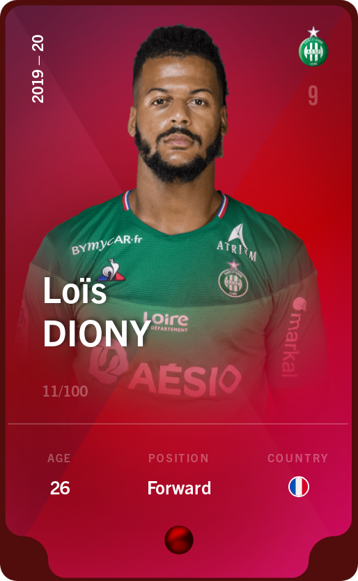 Sorare - Sorare Official - Loïs Diony 2019-20 • Rare 11/100 - NFT # 8887255178756520453654998670518772208007147322978179347095466174386959214148