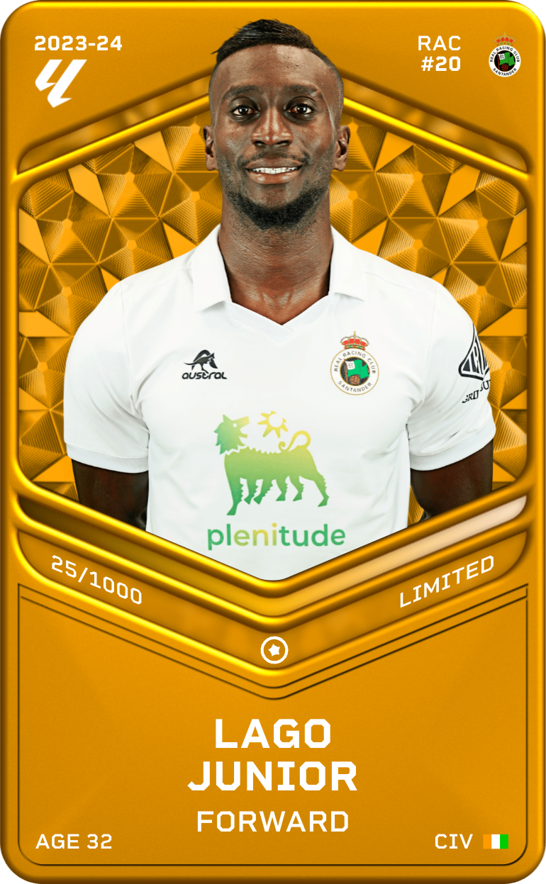 Sorare - Sorare Official - Lago Junior 2023-24 • Limited 25/1000 - NFT # 42052550543432496010347250206927020862264841068937545715799352422236753927640