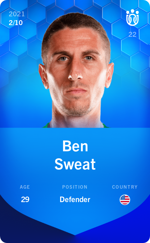 Sorare - Sorare Official - Ben Sweat 2021-22 • Super Rare 2/10 - NFT # 29877841754438187922701142376727521281225237125042674706496998967722456910260
