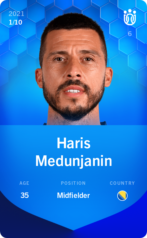 Sorare - Sorare Official - Haris Medunjanin 2021-22 • Super Rare 1/10 - NFT # 93723704231576869428696595246730260624951084096463028971467223680740275877359