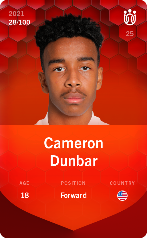 Sorare - Sorare Official - Cameron Dunbar 2021-22 • Rare 28/100 - NFT # 11044666436637457675995526145604506989190063991259347415833364674522970458320