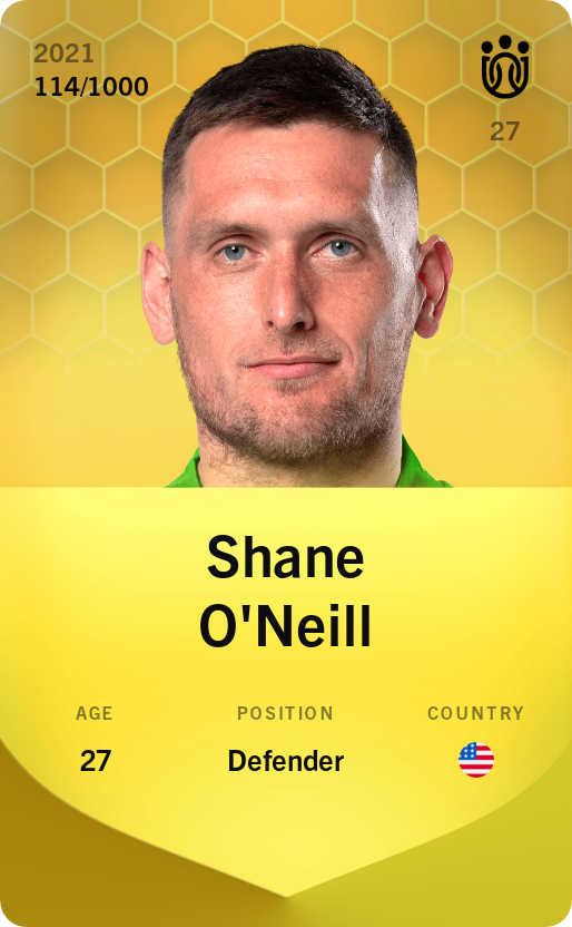 Sorare - Sorare Official - Shane O'Neill 2021-22 • Limited 114/1000 - NFT # 112455884357002708393597001024482779068586492055385677951906381253525723324259
