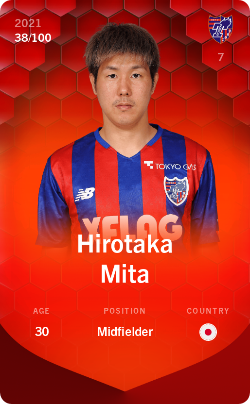 Sorare - Sorare Official - Hirotaka Mita 2021-22 • Rare 38/100 - NFT # 54459315803740555501903825460456991652278380867049410482004305190644806845857