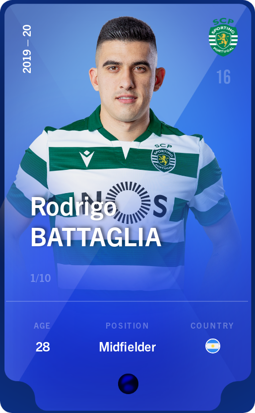Sorare - Sorare Official - Rodrigo Battaglia 2019-20 • Super Rare 1/10 - NFT # 23163925612051266088939728803917821869878774362410431873458084635864435528901