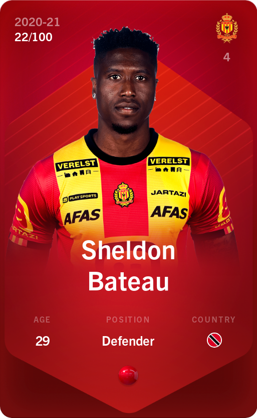 Sorare - Sorare Official - Sheldon Bateau 2020-21 • Rare 22/100 - NFT # 20396133545521148312984029697251288159039881007260410030846815222002844638731