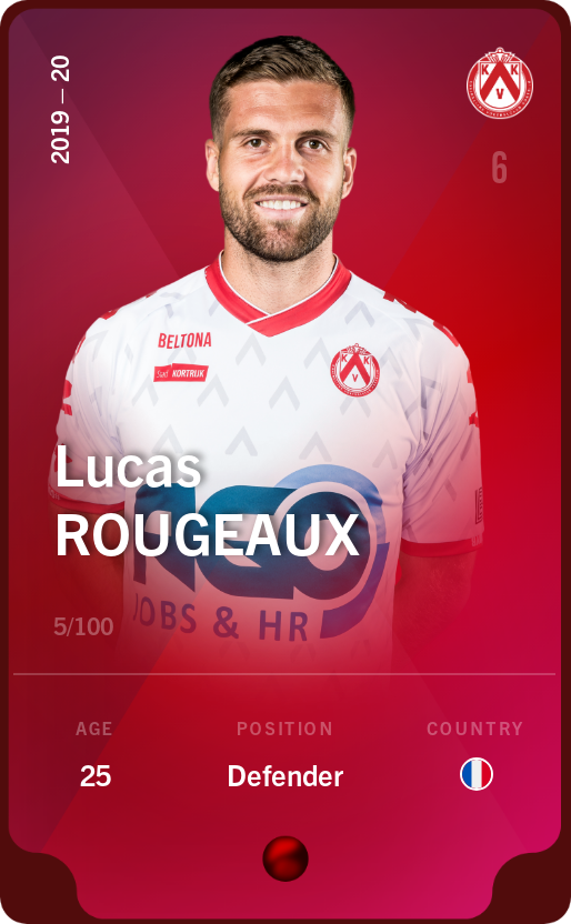 Sorare - Sorare Official - Lucas Rougeaux 2019-20 • Rare 5/100 - NFT # 58725617167776884224684374083354002762443632664690810691104844674767113606610