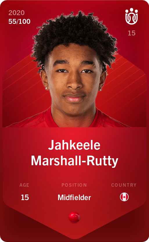 Sorare - Sorare Official - Jahkeele Marshall-Rutty 2020-21 • Rare 55/100 - NFT # 101680523094184334022192209257933127379832586866181603850959842263252681335444