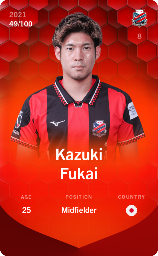 Sorare - Sorare Official - Kazuki Fukai 2021-22 • Rare 49/100 - NFT # 113205329793371772193513301474099846568205204932571313511597407973998853826275