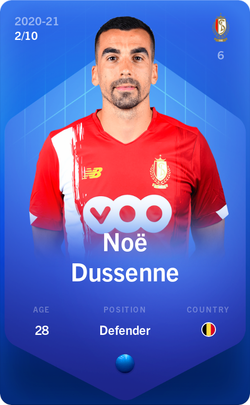 Sorare - Sorare Official - Noë Dussenne 2020-21 • Super Rare 2/10 - NFT # 114218830629940203848210862980874656991503709718062690219252723948315899953239