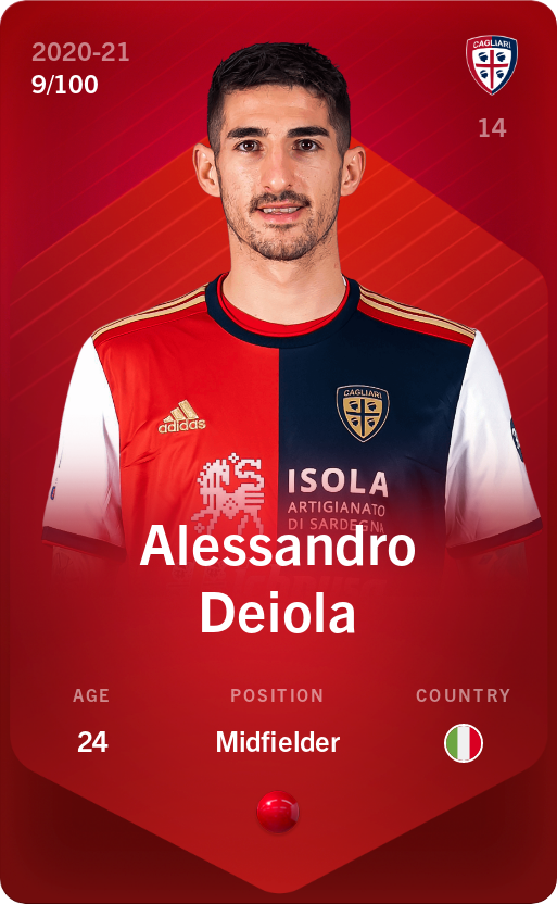 Sorare - Sorare Official - Alessandro Deiola 2020-21 • Rare 9/100 - NFT # 66673457849794434938763464847667445316087340389860931868015555475298053629178