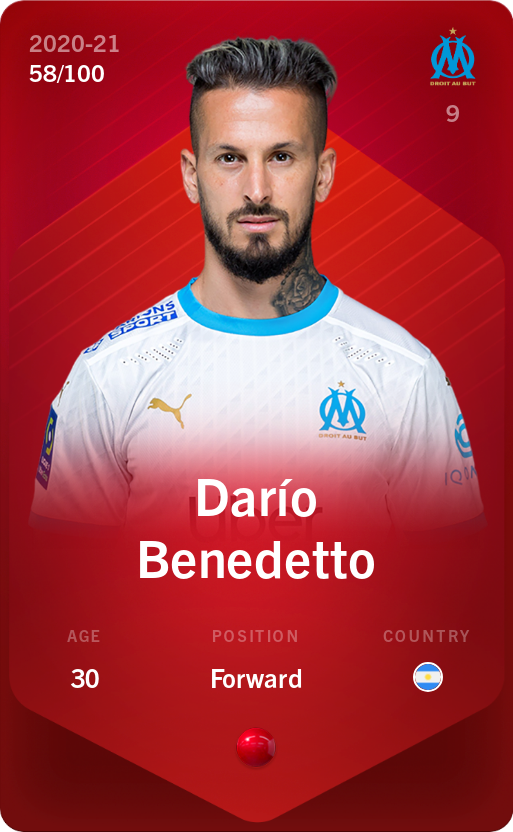 Sorare - Sorare Official - Darío Benedetto 2020-21 • Rare 58/100 - NFT # 42871394675837179710694255328107197316970150603157690768397935311541394323935